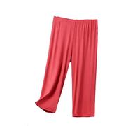 OFFSUM Bas De Pyjama Femme - Pantalon De Sommeil D'Été Mince Maison Vêtements Coton 8XL Plus Taille Taille Haute Slim Vêtements De Nuit Simple Confortable Casual Loungewear,Rouge,6XL