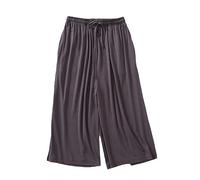 OFFSUM Bas De Pyjama Femme - Printemps Été Mince Maison Sommeil Pantalon Coton Vêtements De Nuit Femmes Vêtements De Nuit Plus La Taille Lâche Casual Loungewear Confortable Simple, Marron, XL