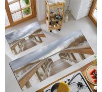 OFFSUM Ensemble De Deux Tapis De Cuisine Promenade Ensemble De Tapis De Cuisine Antidérapants Et Lavables pour Couloir Entrée Et Décoration Intérieure. 40X60Cm+40X120Cm