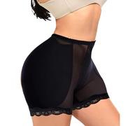 OFFSUM Femme Culotte Rembourrée - Dentelle Broderie Gros Cul Éponge Rembourré Bout À Bout Rehausseur De Hanche Taille Formateur Contrôle Culotte Cuisse Tondeuse Lingerie,Noir,M