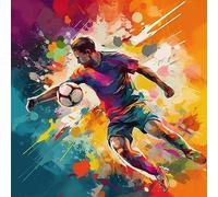 OfFsum Kit de peinture diamant 5D pour adultes - Motif joueur de rugby et de football - 22 strass - Décoration murale d'intérieur - 30 x 40 cm