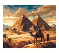 OfFsum Kit de Peinture Numero par Numéros pour Adultes et Enfants Débutants - Pyramides Égyptiennes - 40,6 x 50,8 cm