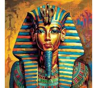 OfFsum Kit de peinture par numéros Pharaon égyptien 01 pour débutants et adultes - Décoration artistique peinte à la main par numéros - Cadeau créatif - Décoration d'intérieur - 40,6 x 50,8 cm - Sans