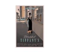 OffsuM Poster rétro « Audrey Breakfast at Tiffany's Hepburn » (4) - Décoration murale - 30 x 45 cm