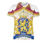OFFSUM T-Shirt Imprimé en 3D pour Homme - Pays-Bas Drapeau National Pull-Over Chemise Imprimée Hauts D'Été Amples Et Respirants Streetwear Tendance M