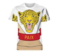 OFFSUM T-Shirts D'Été pour Homme - République Démocratique du Congo Drapeau National Pull À Manches Courtes Tendance T-Shirt D'Été Doux Et Respirant Coupe Ample S