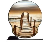 OfFsum Tapis De Souris avec Repose Poignet en Gel Paysage de Plage en Bord de mer Ergonomique Confort avec Repose-Poignet Gaming Mouse Pad pour Ordinateur et Ordinateur Portable