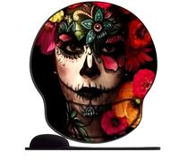 OfFsum Tapis De Souris avec Repose Poignet en Gel Scary Sugar Skull Girl 048 Ergonomique Confort avec Repose-Poignet Gaming Mouse Pad pour Ordinateur et Ordinateur Portable