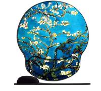 OfFsum Tapis de Souris Ergonomique avec Repose-Poignet en Gel - Soulage la Douleur-Fleurs d’amandier par Van Gogh Base en Caoutchouc antidérapant-Convient pour Ordinateur,Bureau,Maison