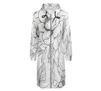 OFFSUM Veste À Capuche Pour Femme - Belles Fleurs Automne Streetwear Décontracté Lâche Confortable Mode Vêtements Chaud Sweats À Capuche Cardigan Hauts Vêtements D'Extérieur M