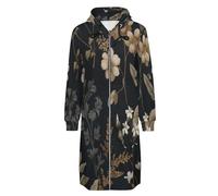 OFFSUM Veste À Capuche Pour Femme - Belles Fleurs Sweat-Shirt Long À Capuche, Cardigan Doux, Automne-Hiver, Chaud, Fermeture Éclair, Vêtements D'Extérieur, Grande Taille 5Xl