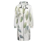 OFFSUM Veste À Capuche Pour Femme - Feuilles Vertesmanteau Grande Taille Automne-Hiver, Sweat À Capuche, Cardigan, Mode Streetwear, Vêtements De Randonnée Coupe-Vent En Plein Air M