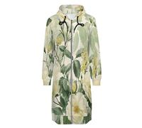 OFFSUM Veste À Capuche Pour Femme - Fleurs Et Feuilles Automne Streetwear Décontracté Lâche Confortable Mode Vêtements Chaud Sweats À Capuche Cardigan Hauts Vêtements D'Extérieur Xxl