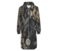 OFFSUM Veste À Capuche Pour Femme - Fleurs Et Feuilles Sweat À Capuche Imprimé 3D, Vêtement D'Extérieur Chaud Pour L'Automne Et L'Hiver, Haut Tendance Pour Le Sport En Plein Air, Cardigan Gran