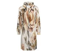 OFFSUM Veste À Capuche Pour Femme - Fleurs Et Feuilles Sweat-Shirt Long À Capuche, Cardigan Doux, Automne-Hiver, Chaud, Fermeture Éclair, Vêtements D'Extérieur, Grande Taille 5Xl