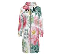 OFFSUM Veste À Capuche Pour Femme - Fleurs Roses Sweat-Shirt À Capuche Décontracté Avec Poche Zippée, Cardigan Chaud Pour L'Automne Et L'Hiver, Doux Et Confortable Xl