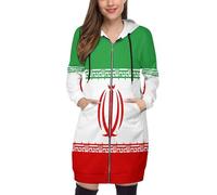 OFFSUM Veste À Capuche Pour Femme - L'Iran Drapeau Nationalmanteau Grande Taille Automne-Hiver, Sweat À Capuche, Cardigan, Mode Streetwear, Vêtements De Randonnée Coupe-Vent En Plein Airxxl