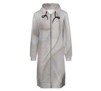 OFFSUM Veste À Capuche Pour Femme - Motif Abstrait Cardigan D'Extérieur Décontracté Avec Poche Zippée, Manteau Long, Automne-Hiver, Streetwear, Mode, Vêtements Chauds 4Xl