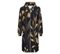 OFFSUM Veste À Capuche Pour Femme - Plantes À Feuilles Sweat-Shirt À Capuche Décontracté Avec Poche Zippée, Cardigan Chaud Pour L'Automne Et L'Hiver, Doux Et Confortable 3Xl