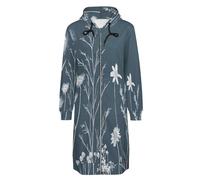 OFFSUM Veste À Capuche Pour Femme - Plantes À Fleurs Sweat À Capuche Imprimé 3D, Vêtement D'Extérieur Chaud Pour L'Automne Et L'Hiver, Haut Tendance Pour Le Sport En Plein Air, Cardigan Grand