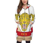 OFFSUM Veste À Capuche Pour Femme - République Démocratique Du Congo Drapeau National Cardigans À Capuche Pour Femme, Décontractés, Avec Poches, Hauts Amples, Cordon De Serrage, Vêtements D'