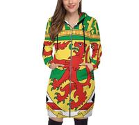 OFFSUM Veste À Capuche Pour Femme - République Du Congo Drapeau Nationalmanteau Grande Taille Automne-Hiver, Sweat À Capuche, Cardigan, Mode Streetwear, Vêtements De Randonnée Coupe-Vent En Pl