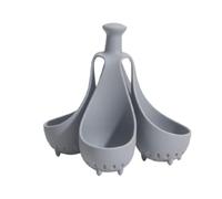 Ofggd 2. Support à pocher 4 œufs en silicone pour économiser de l'espace - Conception résistante au four avec trous de drainage et poignée froide Pocheuse à œufs en élastomère