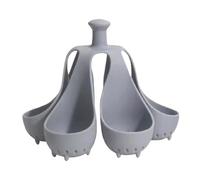 Ofggd 2. Support à pocher 4 œufs en silicone pour économiser de l'espace - Conception résistante au four avec trous de drainage et poignée froide Pocheuse à œufs en élastomère