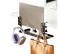 OFIFO® Plateau de gestion des câbles sous le bureau avec support réglable 3 en 1 pour ordinateur portable et support pour casque, organiseur de bureau sans perçage pour ordinateurs portables Dell, HP