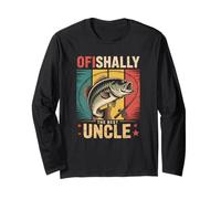 Ofishally The Best Uncle Retro Vintage Family Fishing Lover Manche Longue