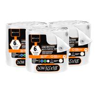 OFITURIA Bâche multiusage imperméable 2 x 3 m Blanc, Lot de 3 pièces, idéale pour Couvrir et protéger Meubles et Objets au Jardin, en Camping et sur Chantier (2x3m, 3 pièces)