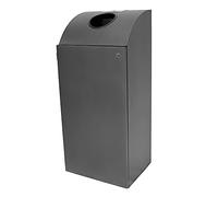OFITURIA Cenicero Papelera de Pie y Pared para Exterior Metálico 69 litros Color Oxidón Recoge Colillas Extraíble Cerradura de Seguridad