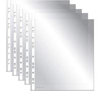 OFITURIA COM0067 Pack 2 - Fundas Perforadas Multitaladro Para Folios, 100 Unidades, Fabricadas En Polipropileno (80 MICRAS) Piel de Naranja