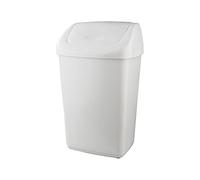 OFITURIA Cubo de Basura con Tapa Basculante Contenedor para Residuos de Polietileno Multiusos Capacidad 50 litros Color Blanco