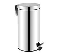 OFITURIA Cubo de Basura para Baño con Pedal Acero inoxidable 30 litros Brillo