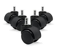 OFITURIA Ensemble de 5 Roues pivotantes en Caoutchouc pour chaises de Bureau et de Jeu. Roues pour Tous Types de sols Résistant jusqu'à 150 kg de Charge. Taille 11mm diamètre (1 lot)