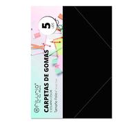 OFITURIA FAB-15830 Pack 5 Carpetas Tamaño Folio con Solapa y Gomas Elasticas Color Negro