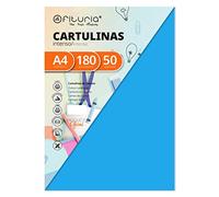 OFITURIA FAB-17092 Pack 50 Cartulinas Azul Medio Tamaño A4 180g