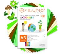 OFITURIA Feuilles Colorées A3 80gr, 500 Feuilles - Papier (Nature) | Papier Coloré pour Loisirs Créatifs. Rouge, Orange, Jaune, Vert Clair, Vert, Bleu Clair, Bleu Foncé, Lilas, Violet et Rose.