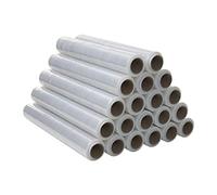 OFITURIA Film Transparent pour Emballage Rouleau en plastique transparent pour emballage industriel de 0,5 x 200 m - Rouleau de papier pour film étirable manuel et élastique, 18 unité