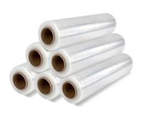 OFITURIA Film Transparent pour Emballer, Plastique Couvre-Tout pour Déménagements, Film Adhésif Protecteur, Film d'Emballage pour Protéger les Meubles, Cartons de Déménagement et Objets (6 unités)