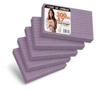 OFITURIA Flashcards A7 Lilas Lignées 300, Fiches Bristol