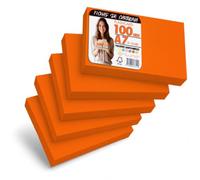 OFITURIA Flashcards A7 Orange Unies 100, Fiches Bristol