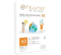 OFITURIA Lot de feuilles A3 de 80 g avec 100 feuilles blanches, papier multifonction pour l'école et les environnements de travail. Idéal pour imprimantes laser (100 feuilles)