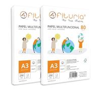 OFITURIA Lot de feuilles A3 de 80 g avec 500 feuilles blanches, papier multifonction pour l'école et les environnements de travail. Idéal pour imprimantes laser (500 feuilles)
