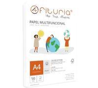 OFITURIA Lot de feuilles A4 de 80 g avec 50 feuilles blanches, papier multifonction pour l'école et les environnements de travail. Idéal pour imprimantes laser (50feuilles)