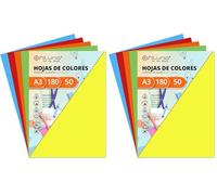 OFITURIA Pack 50 Cartulinas Colores Suaves Tamaño A3 180g (Lot de 2)