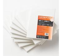 OFITURIA Panneau de Mousse Blanc Adhésif 40x60 cm Pack 2 u, Plaque de Polystyrène Expansé Léger et Rigide, Foamboard Polyvalent Facile à Couper, Idéal pour Bricolage, Maquettes et Expositions, 5 mm