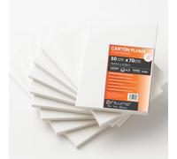 OFITURIA Panneau de Mousse Blanc Adhésif 50x70 cm Pack 2 u, Plaque de Polystyrène Expansé Léger et Rigide, Foamboard Polyvalent Facile à Couper, Idéal pour Bricolage, Maquettes et Expositions, 5 mm