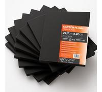 OFITURIA Panneau de Mousse Noir A3 (29.7x42 cm) Pack 12 u, Plaque de Polystyrène Expansé Léger et Rigide, Foamboard Polyvalent Facile à Couper, Idéal pour Bricolage et Maquettes, 5 mm